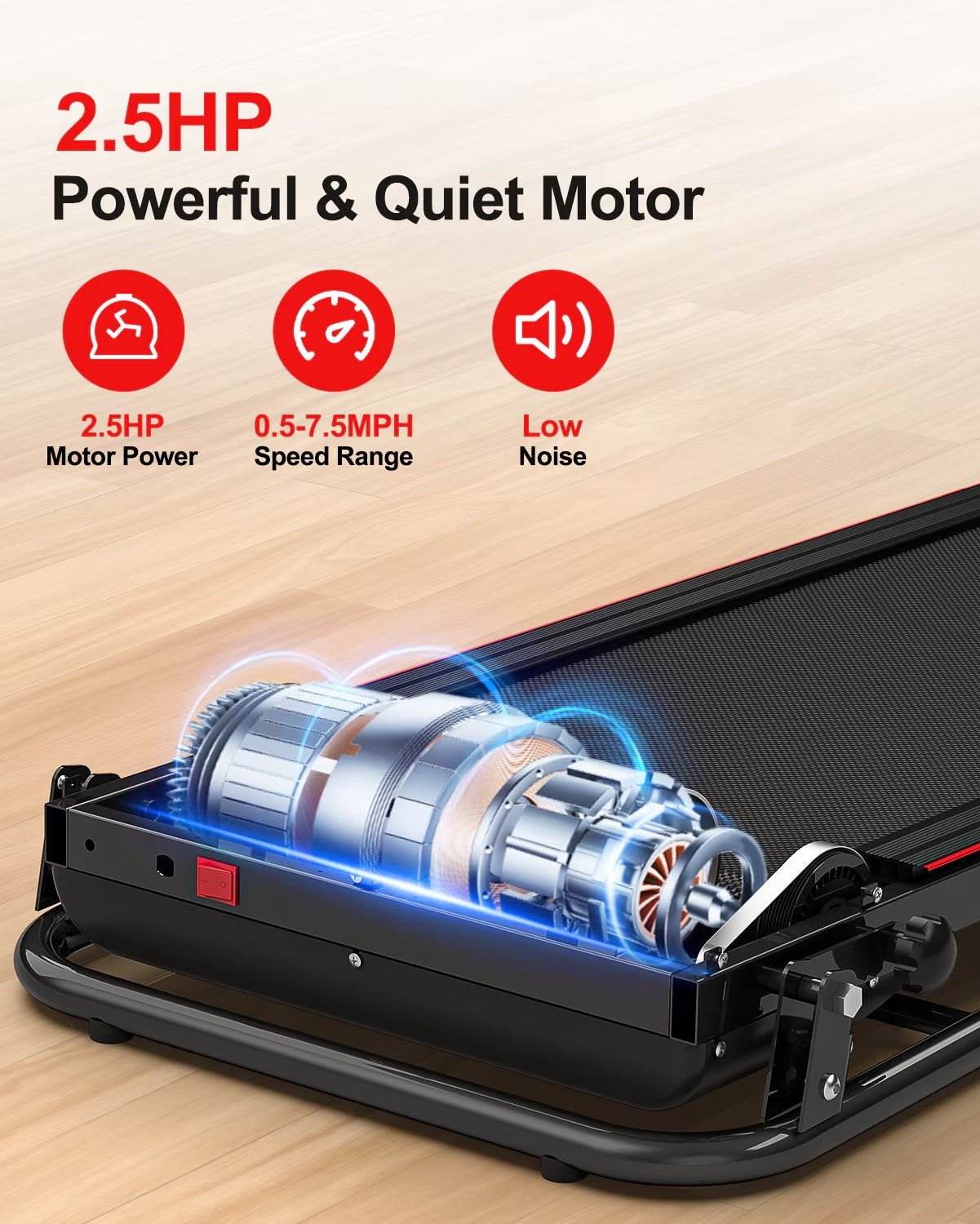 Foldable Home Fitness Treadmill – Compact & Powerful