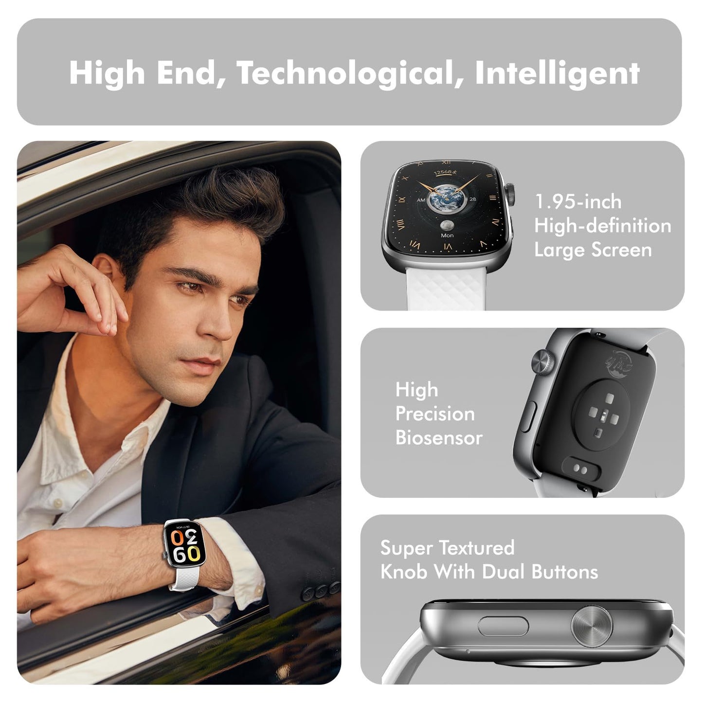 Bluetooth Smartwatch with HD Screen, Heart Rate & SpO2 Monitor – Waterproof Fitness Tracker