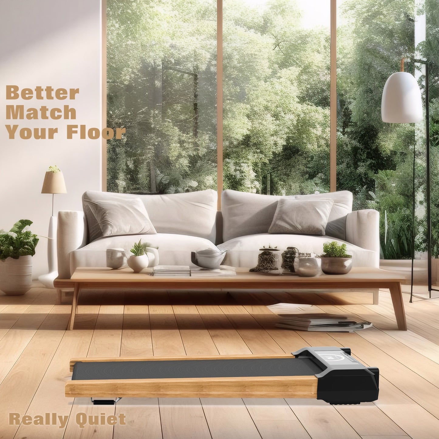 Compact Under Desk Walking Pad Treadmill – 2.5 HP, 0.5-4 MPH, 265 LBS Capacity, Remote Controlled