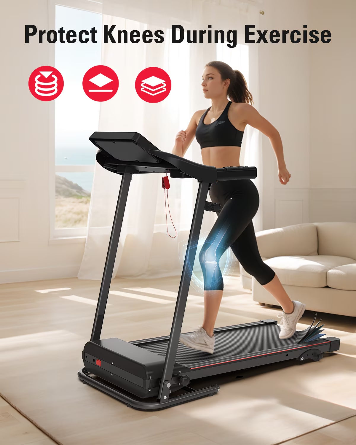 Foldable Home Fitness Treadmill – Compact & Powerful