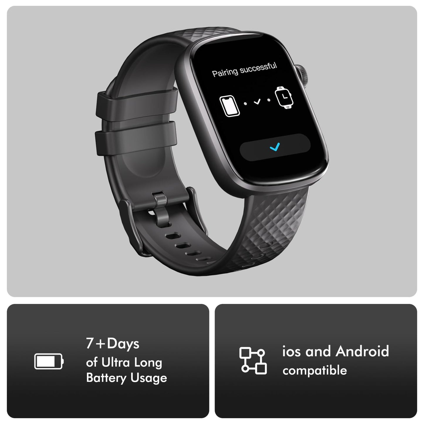 Bluetooth Smartwatch with HD Screen, Heart Rate & SpO2 Monitor – Waterproof Fitness Tracker