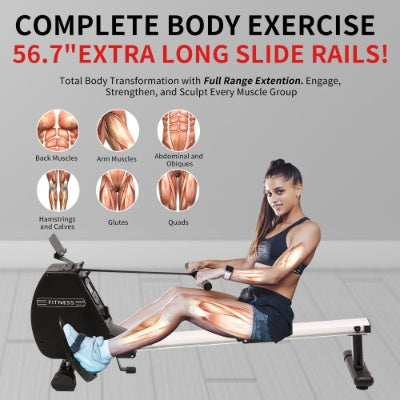 Foldable Home Rowing Machine – 264 LBS Capacity with Ergonomic Seat Cushion