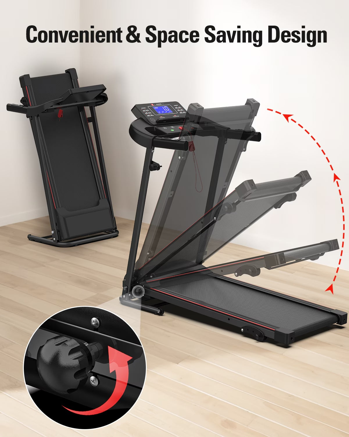 Foldable Home Fitness Treadmill – Compact & Powerful