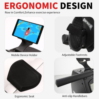 Foldable Home Rowing Machine – 264 LBS Capacity with Ergonomic Seat Cushion